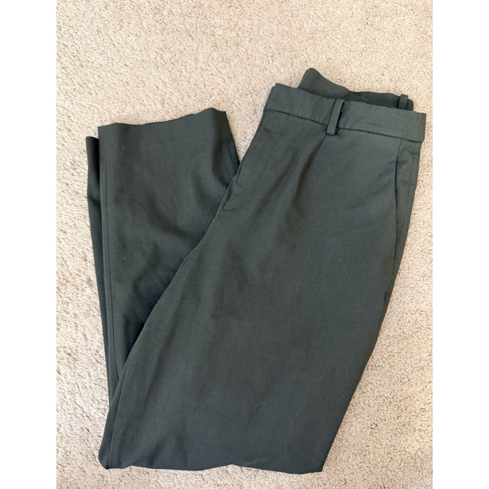Uniqlo Slim Fit Green Chino Pants Flat Front Tapered Waist M
